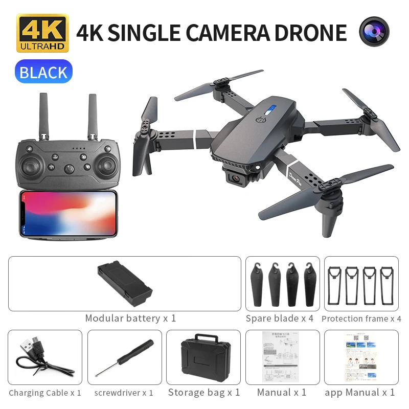 Drone Camera Wide Angle - Inteligentny składany dron E88 Pro z
