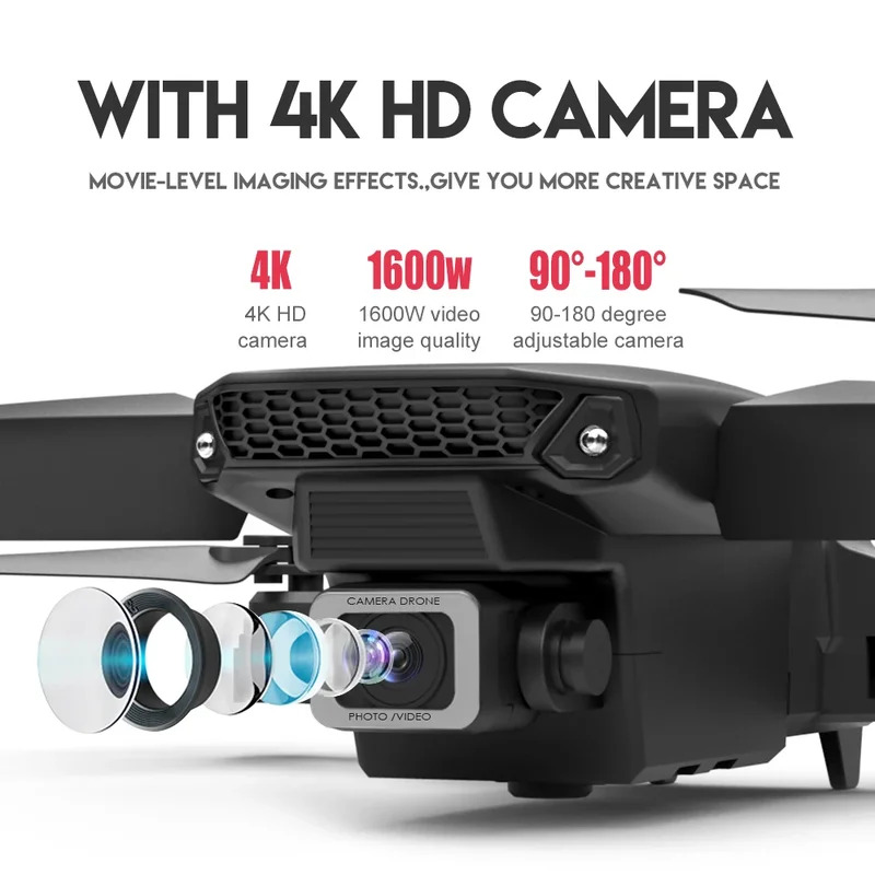 Inteligentny składany dron E88 – Drone Camera Wide Angle recenzja i cena